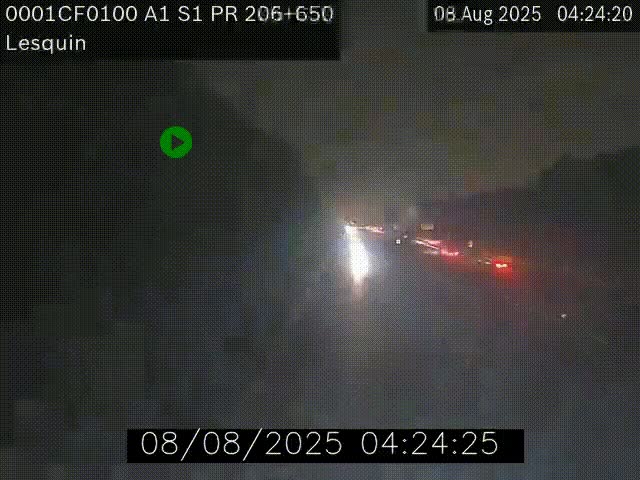 Webcam autoroute A1 à hauteur de Lesquin. Vue orientée vers Lille
