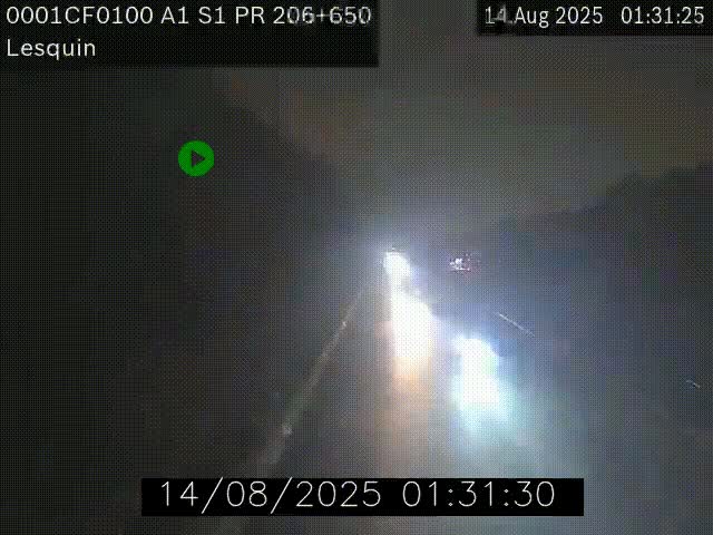 Webcam autoroute A1 à hauteur de Lesquin. Vue orientée vers Lille