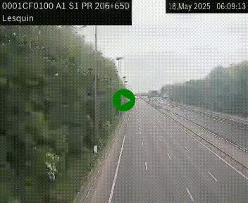 <h2>Webcam autoroute A1 à hauteur de Lesquin. Vue orientée vers Lille</h2>