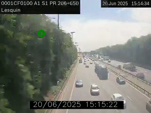 <h2>Webcam autoroute A1 à hauteur de Lesquin. Vue orientée vers Lille</h2>