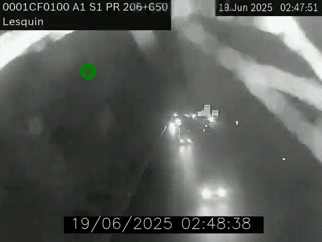 <h2>Webcam autoroute A1 à hauteur de Lesquin. Vue orientée vers Lille</h2>