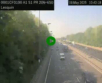 <h2>Webcam autoroute A1 à hauteur de Lesquin. Vue orientée vers Lille</h2>