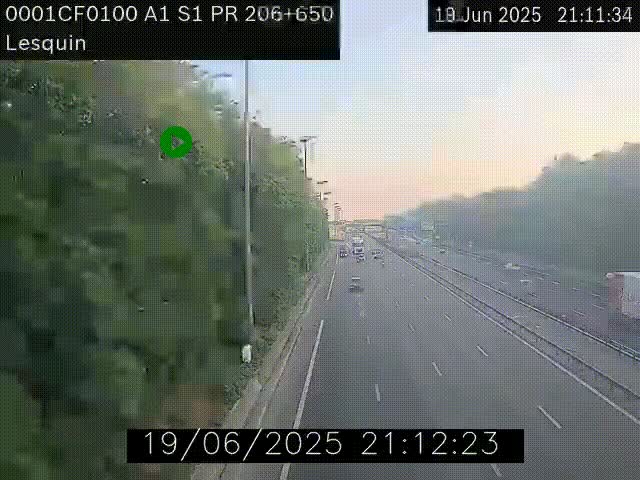 <h2>Webcam autoroute A1 à hauteur de Lesquin. Vue orientée vers Lille</h2>