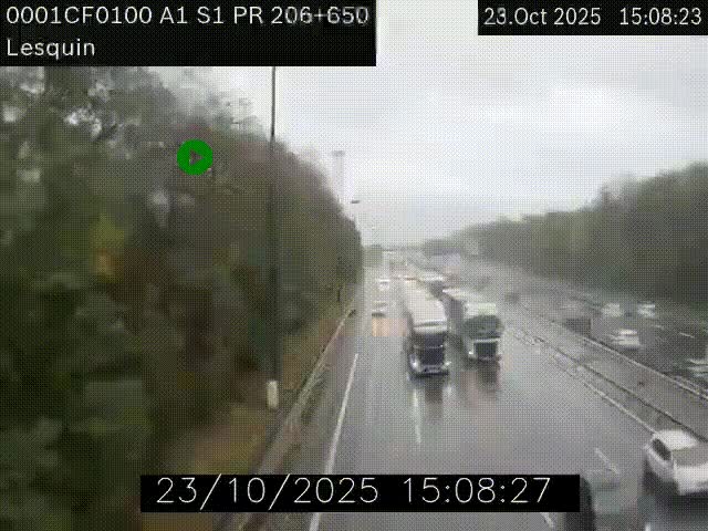<h2>Webcam autoroute A1 à hauteur de Lesquin. Vue orientée vers Lille</h2>