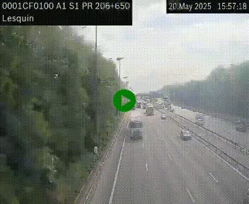 <h2>Webcam autoroute A1 à hauteur de Lesquin. Vue orientée vers Lille</h2>