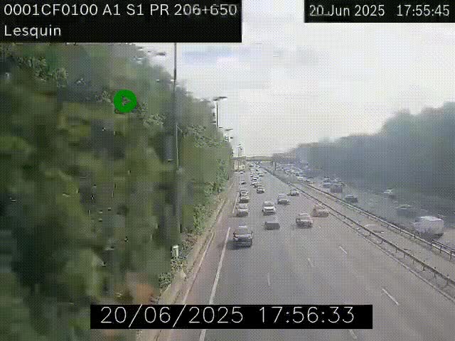 <h2>Webcam autoroute A1 à hauteur de Lesquin. Vue orientée vers Lille</h2>