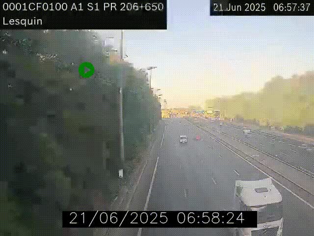 <h2>Webcam autoroute A1 à hauteur de Lesquin. Vue orientée vers Lille</h2>