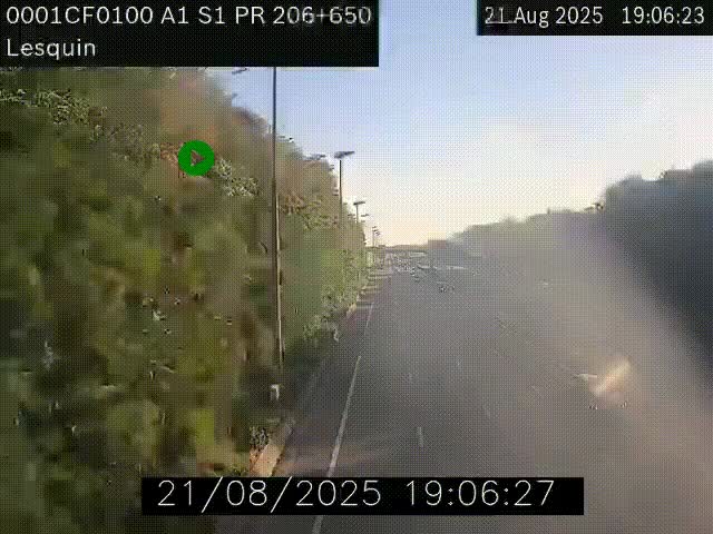 <h2>Webcam autoroute A1 à hauteur de Lesquin. Vue orientée vers Lille</h2>