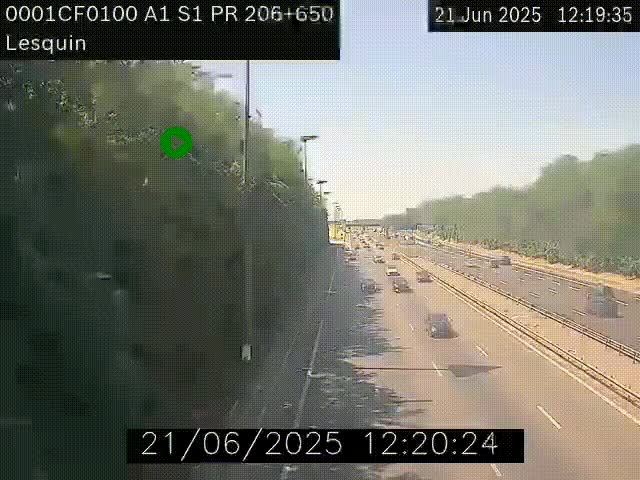 <h2>Webcam autoroute A1 à hauteur de Lesquin. Vue orientée vers Lille</h2>