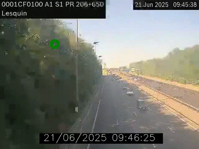 <h2>Webcam autoroute A1 à hauteur de Lesquin. Vue orientée vers Lille</h2>