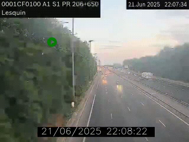 <h2>Webcam autoroute A1 à hauteur de Lesquin. Vue orientée vers Lille</h2>