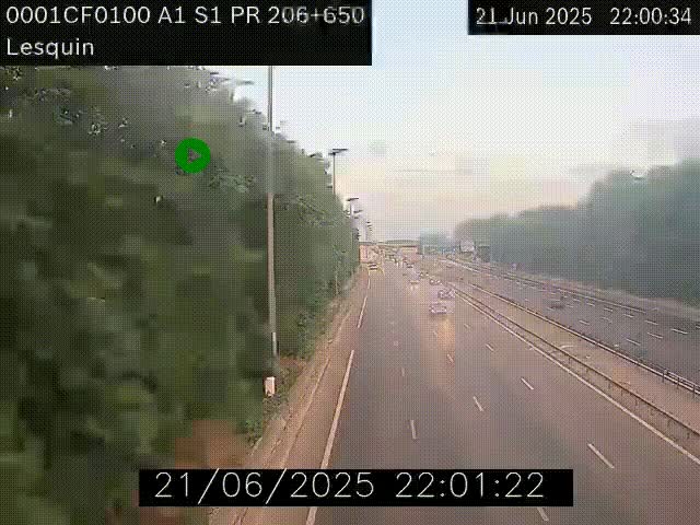 <h2>Webcam autoroute A1 à hauteur de Lesquin. Vue orientée vers Lille</h2>