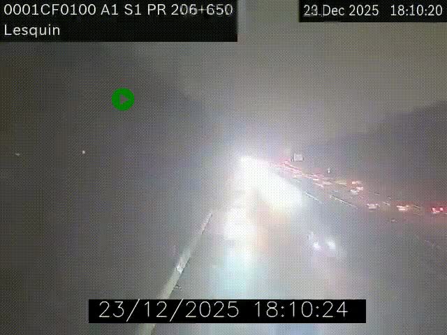 <h2>Webcam autoroute A1 à hauteur de Lesquin. Vue orientée vers Lille</h2>