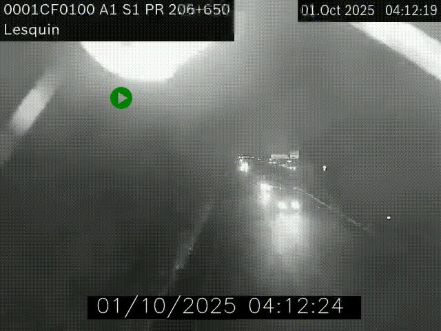 Webcam autoroute A1 à hauteur de Lesquin. Vue orientée vers Lille