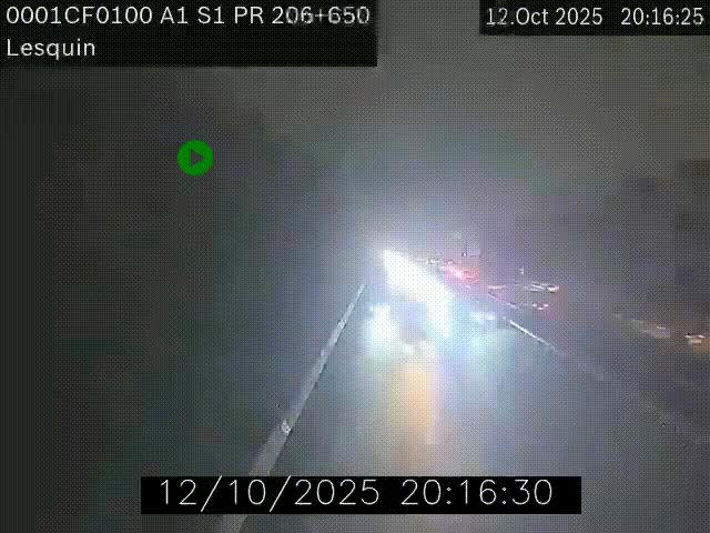 <h2>Webcam autoroute A1 à hauteur de Lesquin. Vue orientée vers Lille</h2>