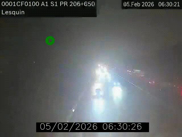 Webcam autoroute A1 à hauteur de Lesquin. Vue orientée vers Lille