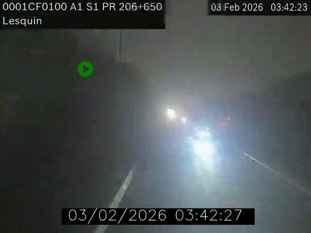 <h2>Webcam autoroute A1 à hauteur de Lesquin. Vue orientée vers Lille</h2>