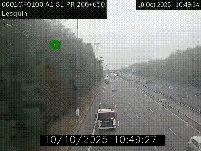 <h2>Webcam autoroute A1 à hauteur de Lesquin. Vue orientée vers Lille</h2>