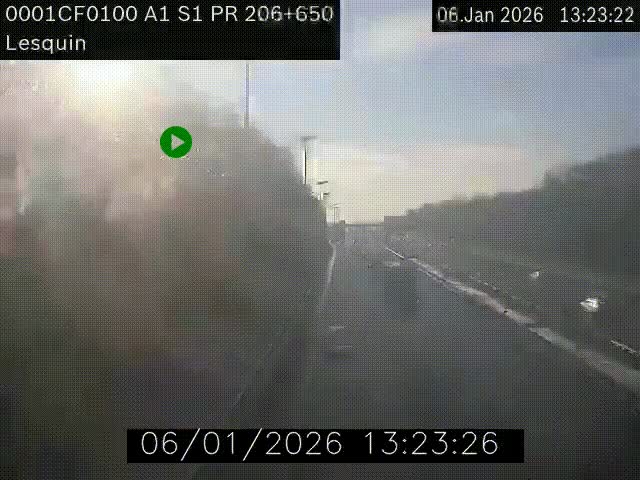 <h2>Webcam autoroute A1 à hauteur de Lesquin. Vue orientée vers Lille</h2>