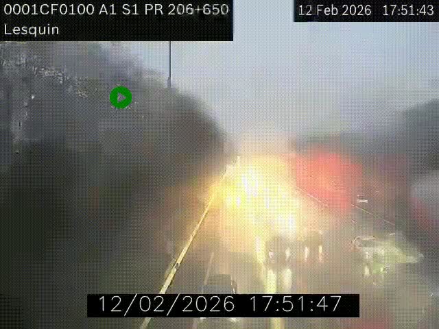 <h2>Webcam autoroute A1 à hauteur de Lesquin. Vue orientée vers Lille</h2>