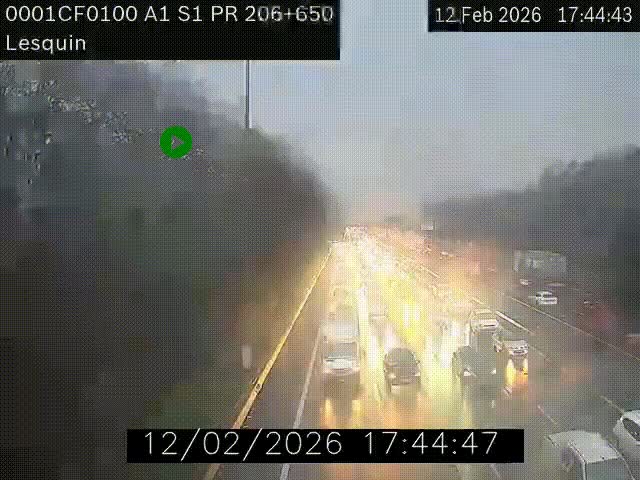 <h2>Webcam autoroute A1 à hauteur de Lesquin. Vue orientée vers Lille</h2>