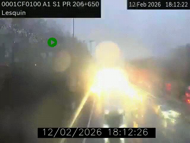 <h2>Webcam autoroute A1 à hauteur de Lesquin. Vue orientée vers Lille</h2>