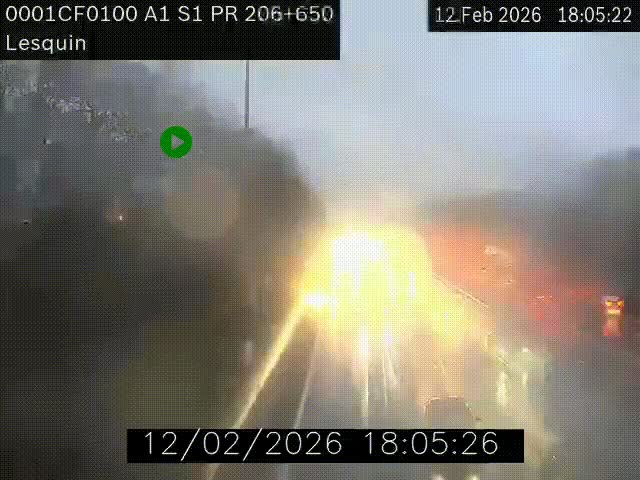 <h2>Webcam autoroute A1 à hauteur de Lesquin. Vue orientée vers Lille</h2>