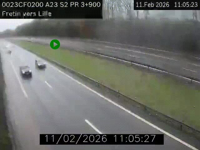 <h2>Webcam autoroute A23 à hauteur de Fretin. Vue orientée vers Lille</h2>