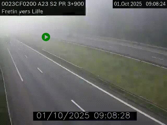 <h2>Webcam autoroute A23 à hauteur de Fretin. Vue orientée vers Lille</h2>