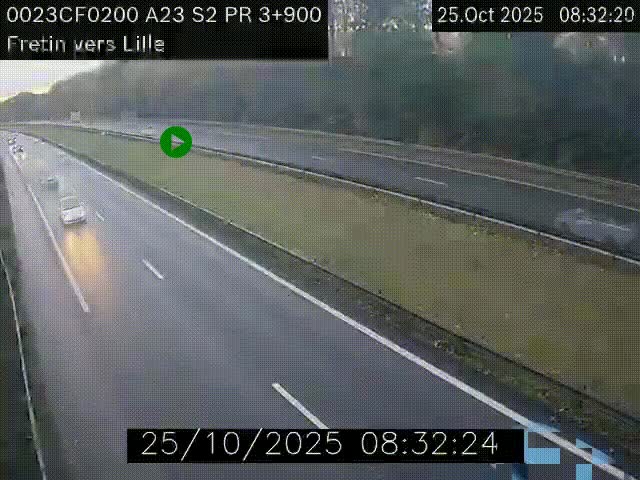 <h2>Webcam autoroute A23 à hauteur de Fretin. Vue orientée vers Lille</h2>