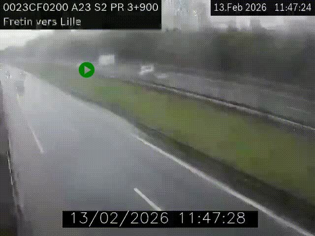 <h2>Webcam autoroute A23 à hauteur de Fretin. Vue orientée vers Lille</h2>