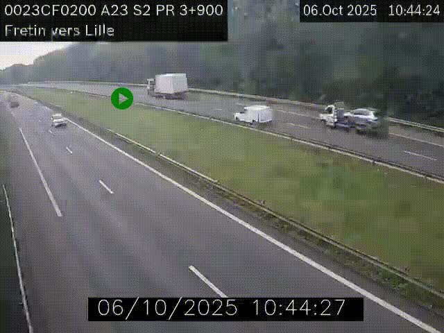 <h2>Webcam autoroute A23 à hauteur de Fretin. Vue orientée vers Lille</h2>