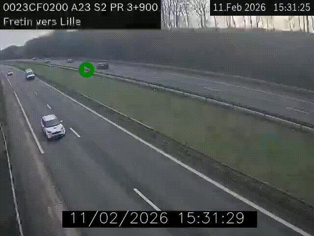 <h2>Webcam autoroute A23 à hauteur de Fretin. Vue orientée vers Lille</h2>