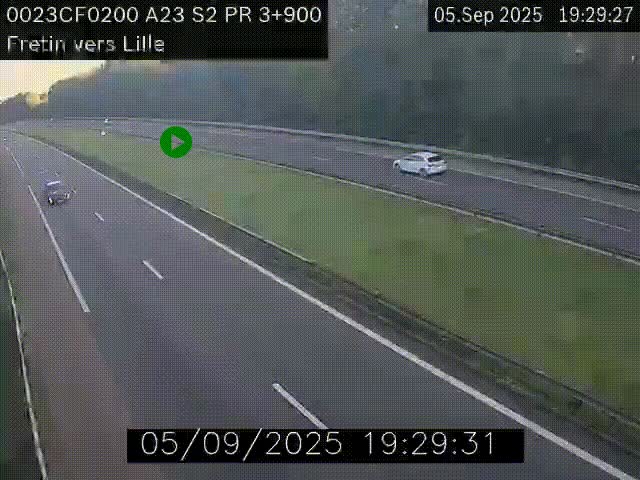 <h2>Webcam autoroute A23 à hauteur de Fretin. Vue orientée vers Lille</h2>