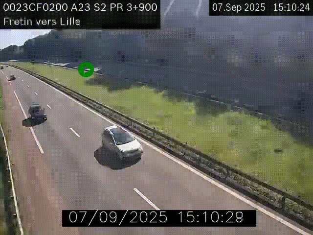<h2>Webcam autoroute A23 à hauteur de Fretin. Vue orientée vers Lille</h2>