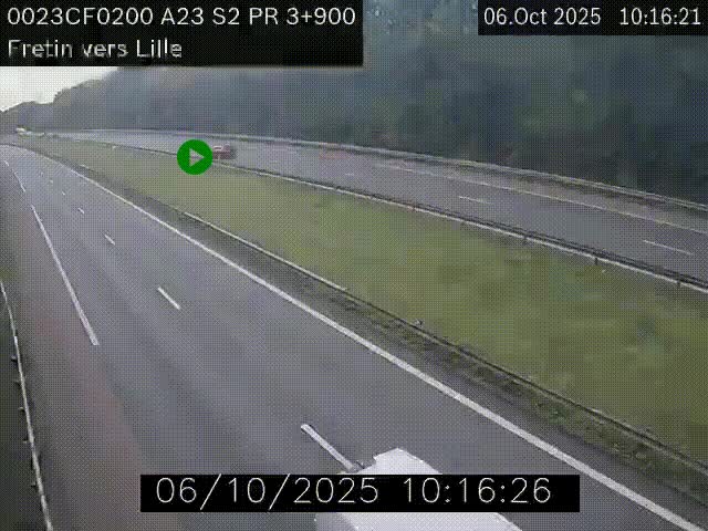 <h2>Webcam autoroute A23 à hauteur de Fretin. Vue orientée vers Lille</h2>