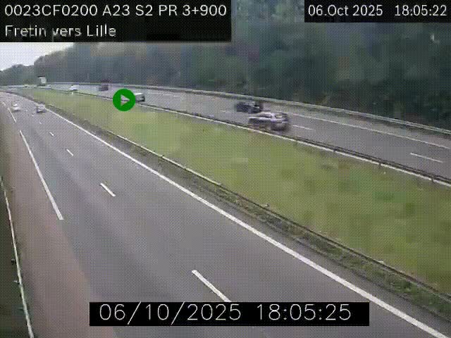 <h2>Webcam autoroute A23 à hauteur de Fretin. Vue orientée vers Lille</h2>