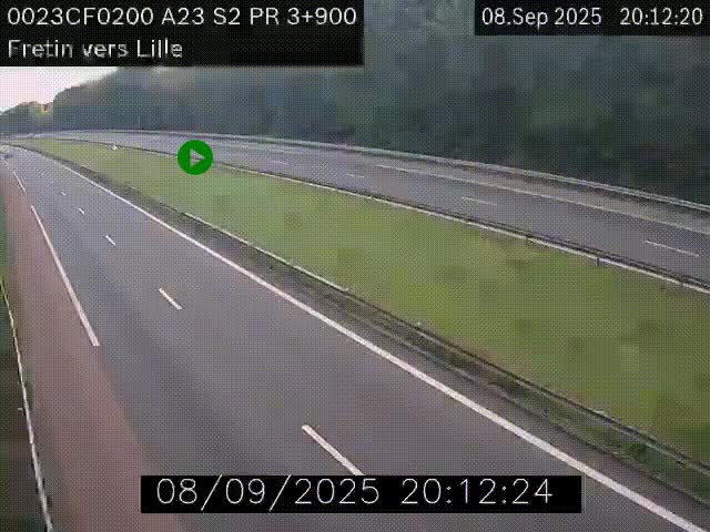 <h2>Webcam autoroute A23 à hauteur de Fretin. Vue orientée vers Lille</h2>