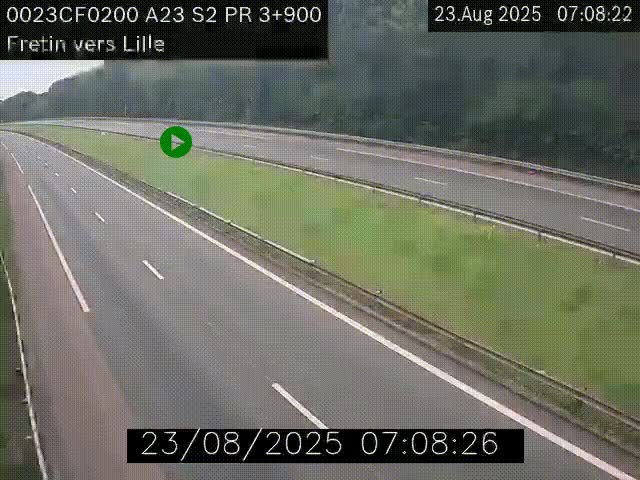 <h2>Webcam autoroute A23 à hauteur de Fretin. Vue orientée vers Lille</h2>