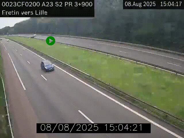 Webcam autoroute A23 à hauteur de Fretin. Vue orientée vers Lille
