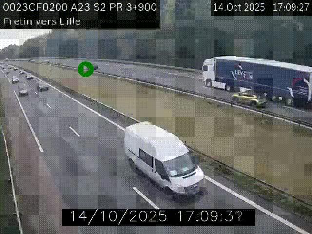 <h2>Webcam autoroute A23 à hauteur de Fretin. Vue orientée vers Lille</h2>