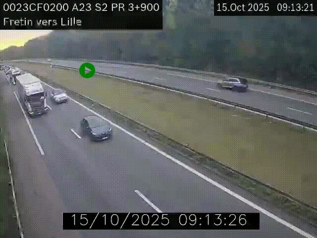 <h2>Webcam autoroute A23 à hauteur de Fretin. Vue orientée vers Lille</h2>