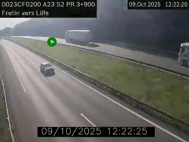 <h2>Webcam autoroute A23 à hauteur de Fretin. Vue orientée vers Lille</h2>