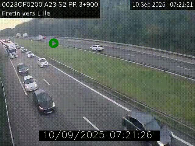 <h2>Webcam autoroute A23 à hauteur de Fretin. Vue orientée vers Lille</h2>