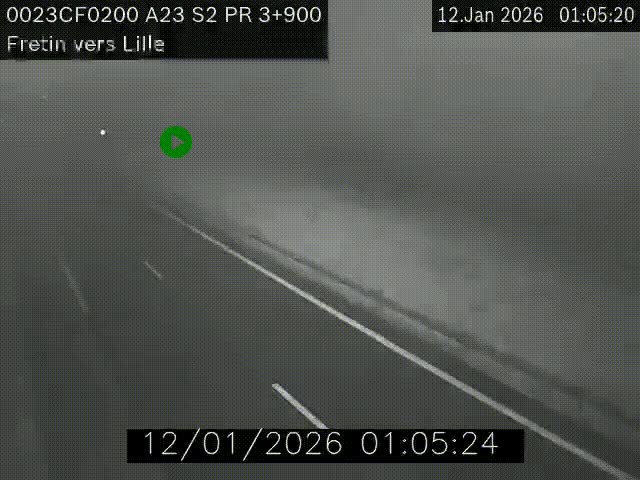 Webcam autoroute A23 à hauteur de Fretin. Vue orientée vers Lille