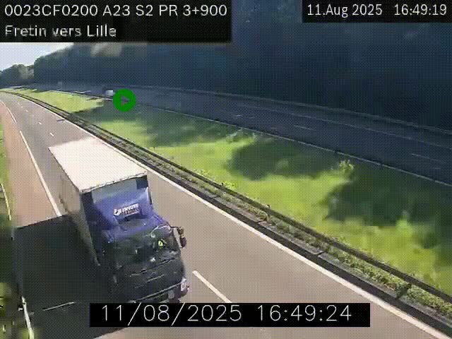 <h2>Webcam autoroute A23 à hauteur de Fretin. Vue orientée vers Lille</h2>