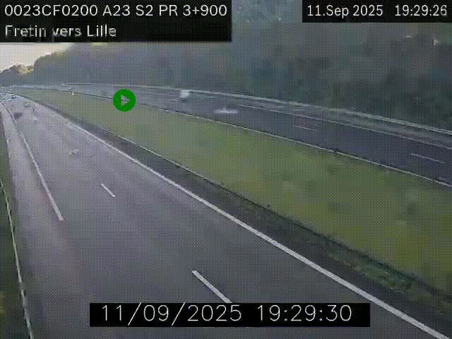 <h2>Webcam autoroute A23 à hauteur de Fretin. Vue orientée vers Lille</h2>