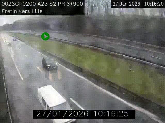 <h2>Webcam autoroute A23 à hauteur de Fretin. Vue orientée vers Lille</h2>