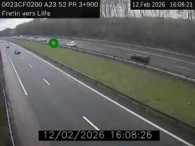 <h2>Webcam autoroute A23 à hauteur de Fretin. Vue orientée vers Lille</h2>