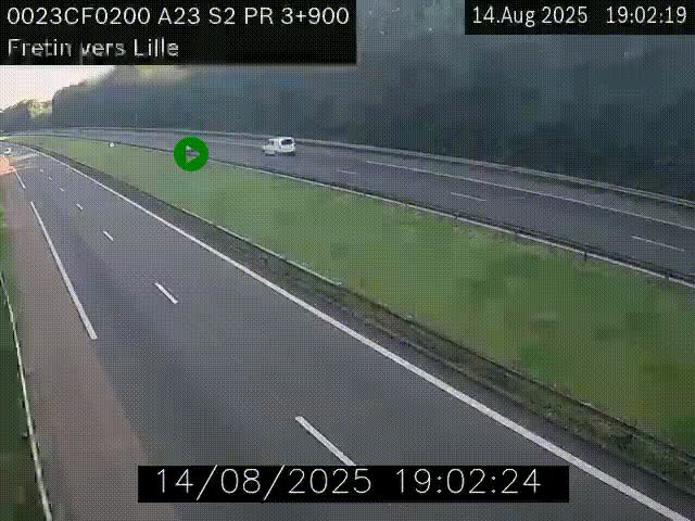<h2>Webcam autoroute A23 à hauteur de Fretin. Vue orientée vers Lille</h2>